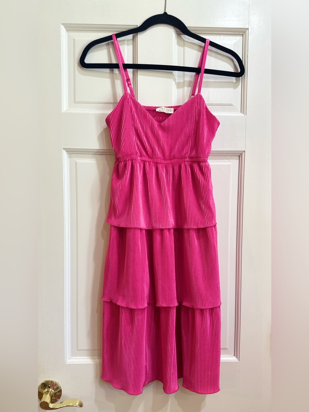 Jolie & Joy Womens Pink Ruffle Dress Size Small Party Cocktail Sleeveless